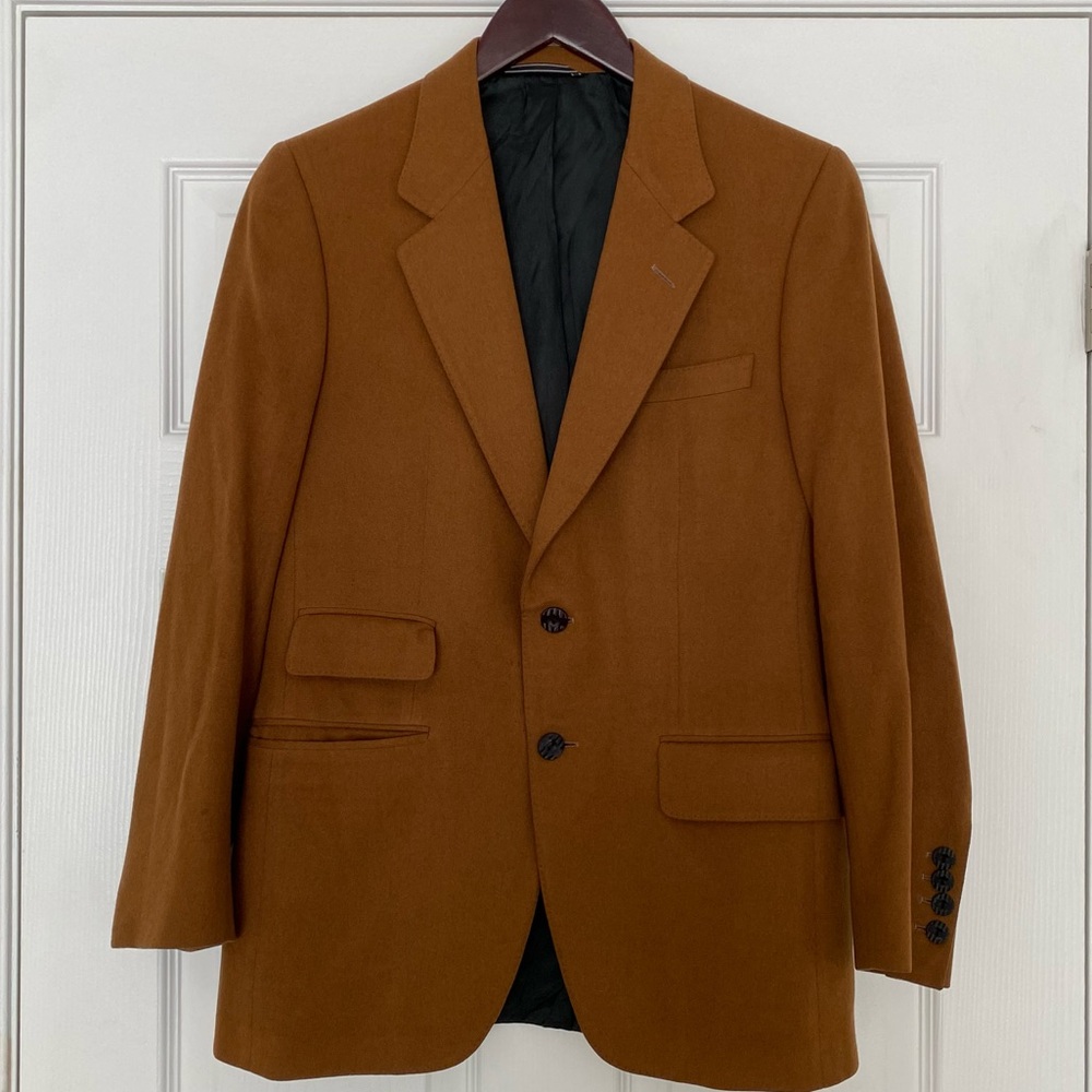 Dunhill Two-Button Blazer - Camel Brown - Classic Luxury